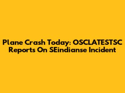 Plane Crash Today: OSCLATESTSC Reports On SEindianse Incident