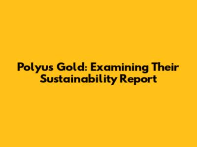 Polyus Gold: Examining Their Sustainability Report