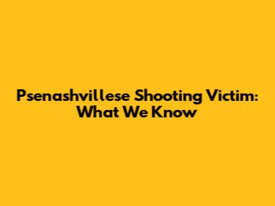 Psenashvillese Shooting Victim: What We Know