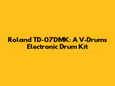 Roland TD-07DMK: A V-Drums Electronic Drum Kit