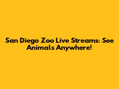 San Diego Zoo Live Streams: See Animals Anywhere!