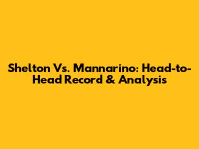 Shelton Vs. Mannarino: Head-to-Head Record & Analysis