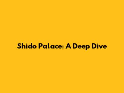 Shido Palace: A Deep Dive