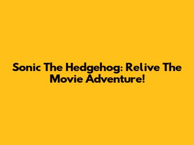 Sonic The Hedgehog: Relive The Movie Adventure!