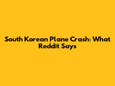 South Korean Plane Crash: What Reddit Says