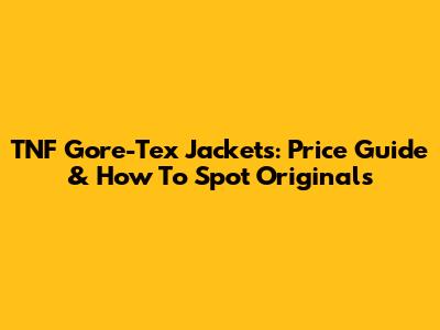 TNF Gore-Tex Jackets: Price Guide & How To Spot Originals