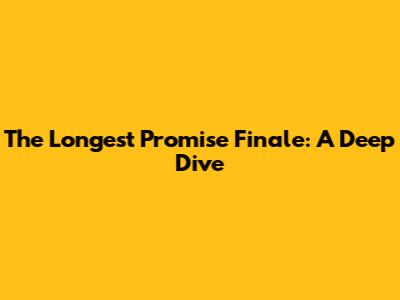 The Longest Promise Finale: A Deep Dive