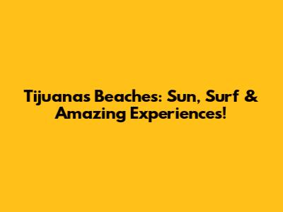 Tijuana's Beaches: Sun, Surf & Amazing Experiences!