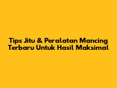 Tips Jitu & Peralatan Mancing Terbaru Untuk Hasil Maksimal