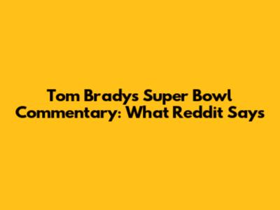 Tom Brady's Super Bowl Commentary: What Reddit Says
