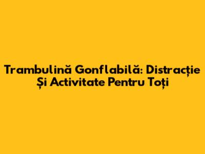Trambulină Gonflabilă: Distracție Și Activitate Pentru Toți