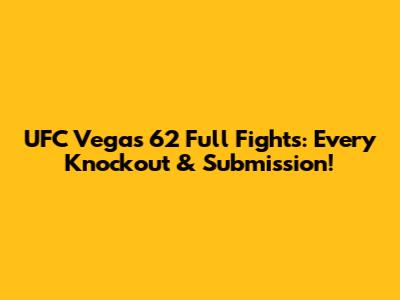 UFC Vegas 62 Full Fights: Every Knockout & Submission!