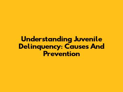 Understanding Juvenile Delinquency: Causes And Prevention
