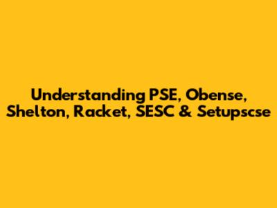 Understanding PSE, Obense, Shelton, Racket, SESC & Setupscse