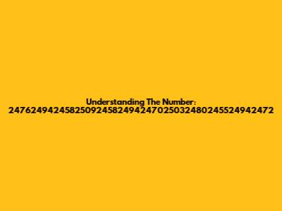 Understanding The Number: 247624942458250924582494247025032480245524942472