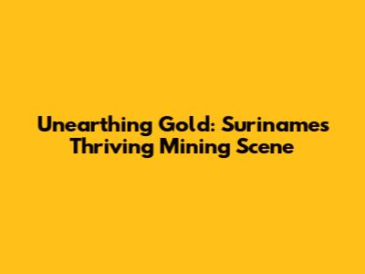 Unearthing Gold: Suriname's Thriving Mining Scene
