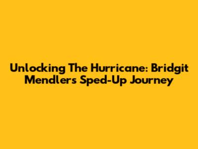 Unlocking The Hurricane: Bridgit Mendler's Sped-Up Journey