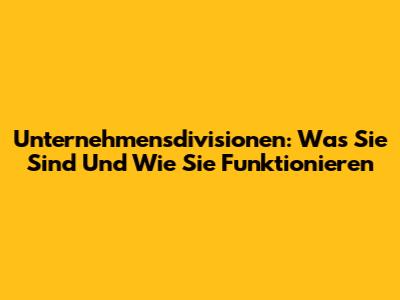 Unternehmensdivisionen: Was Sie Sind Und Wie Sie Funktionieren