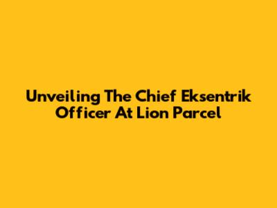 Unveiling The Chief Eksentrik Officer At Lion Parcel