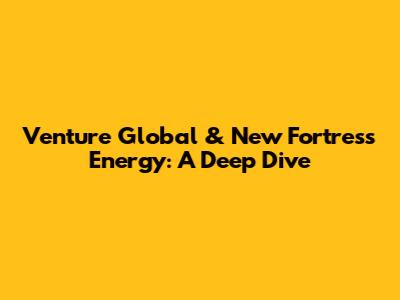 Venture Global & New Fortress Energy: A Deep Dive