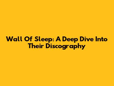 Wall Of Sleep: A Deep Dive Into Their Discography