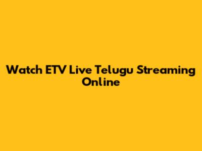 Watch ETV Live Telugu Streaming Online