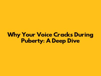 Why Your Voice Cracks During Puberty: A Deep Dive