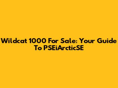 Wildcat 1000 For Sale: Your Guide To PSEiArcticSE