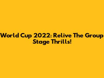World Cup 2022: Relive The Group Stage Thrills!