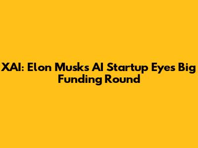 XAI: Elon Musk's AI Startup Eyes Big Funding Round