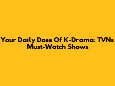 Your Daily Dose Of K-Drama: TVN's Must-Watch Shows