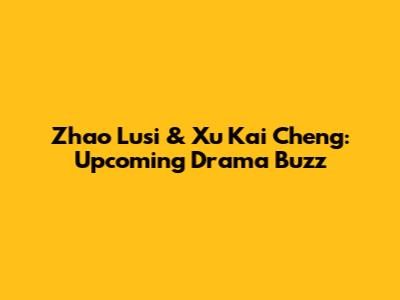 Zhao Lusi & Xu Kai Cheng: Upcoming Drama Buzz